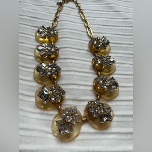 J. Crew Crystal & Yellow Lucite Necklace